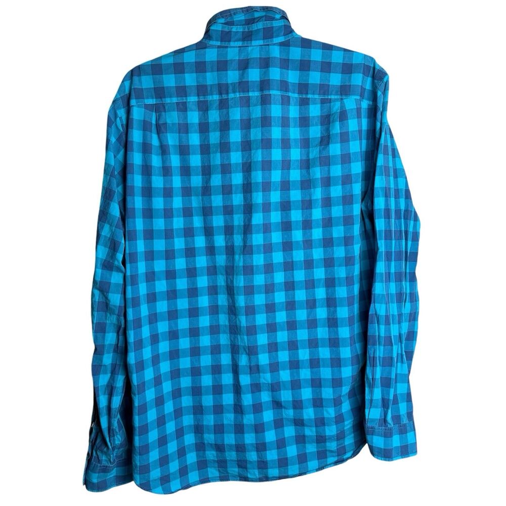 J.Crew Shirt Mens Large Blue Plaid Cotton Long Sleeve Pocket Button Down - Picture 2 of 10